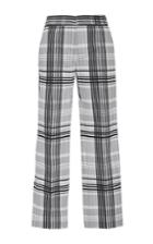 Diane Von Furstenberg Cigarette Plaid Twill Pants