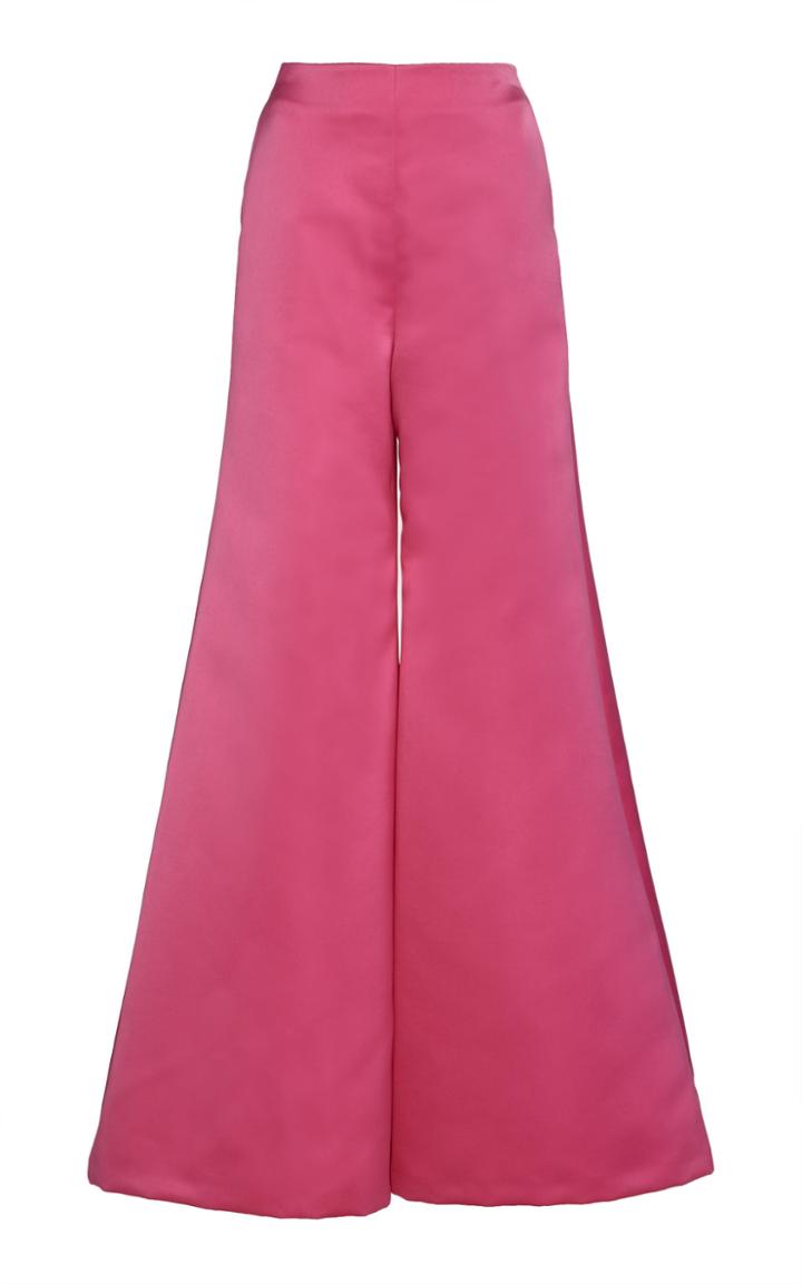 Sara Battaglia Wide Leg Glossy Pant