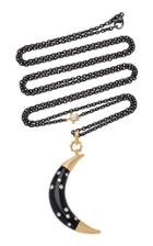 Monica Rich Kosann 18k Gold Diamond And Black Onyx Moon Necklace