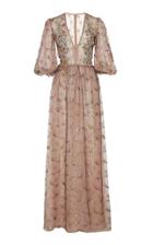 Costarellos Crystal Beaded Tulle Gown