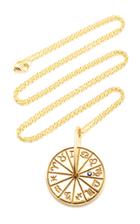 Moda Operandi Heritage Jewelry 18k Yellow Gold Zodiac Spinner Necklace