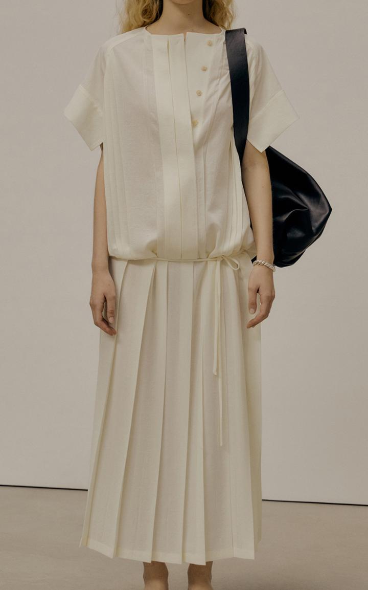 Moda Operandi Low Classic Pleated Voile Maxi Shirt Dress