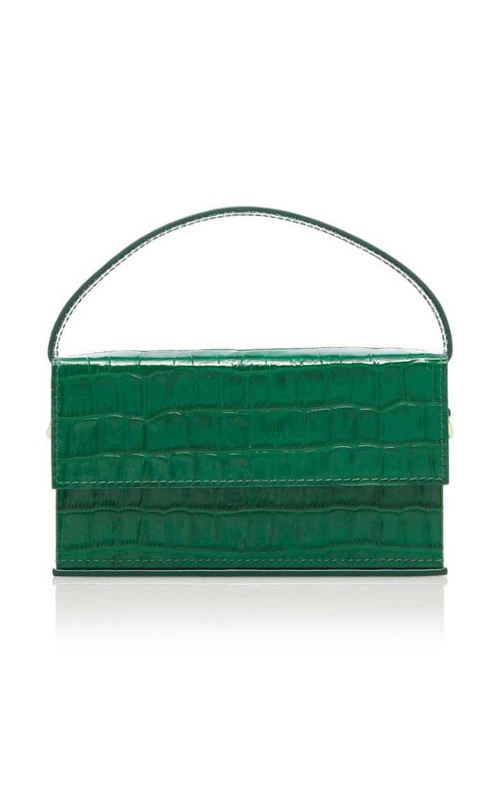 L'afshar Ida Embossed Leather Bag With Tortoise Shell Chain