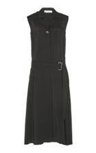 Victoria Beckham Sleeveless Belted Georgette Midi Dress