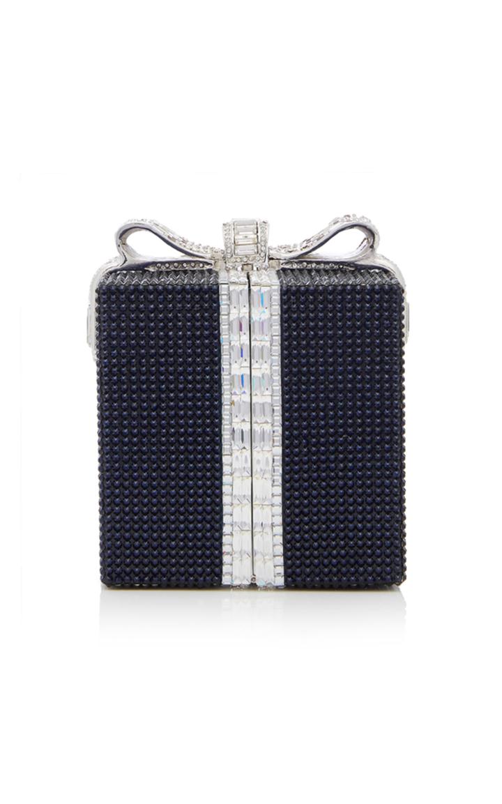 Judith Leiber Couture Wrapped Gift Austrian Crystal Cube Clutch
