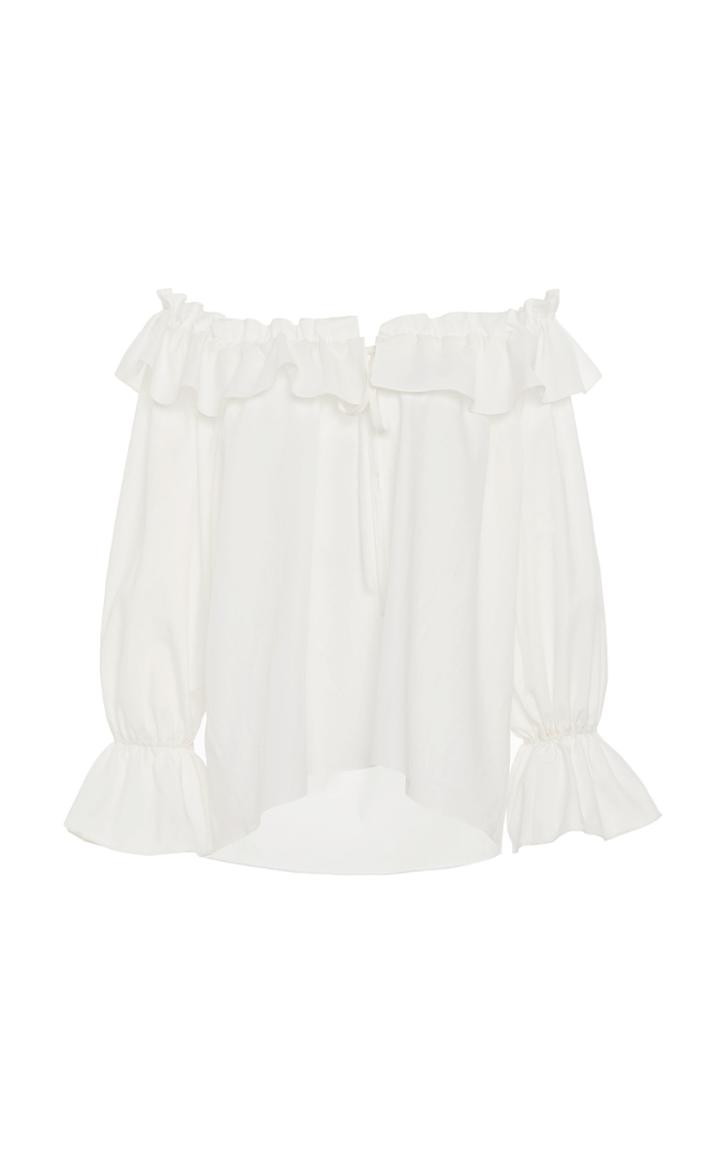 Moda Operandi Luisa Beccaria Off-the-shoulder Cotton Top Size: 36