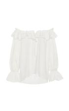 Moda Operandi Luisa Beccaria Off-the-shoulder Cotton Top Size: 36