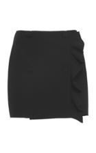 Msgm Double Crepe Buttoned Ruffle Skirt