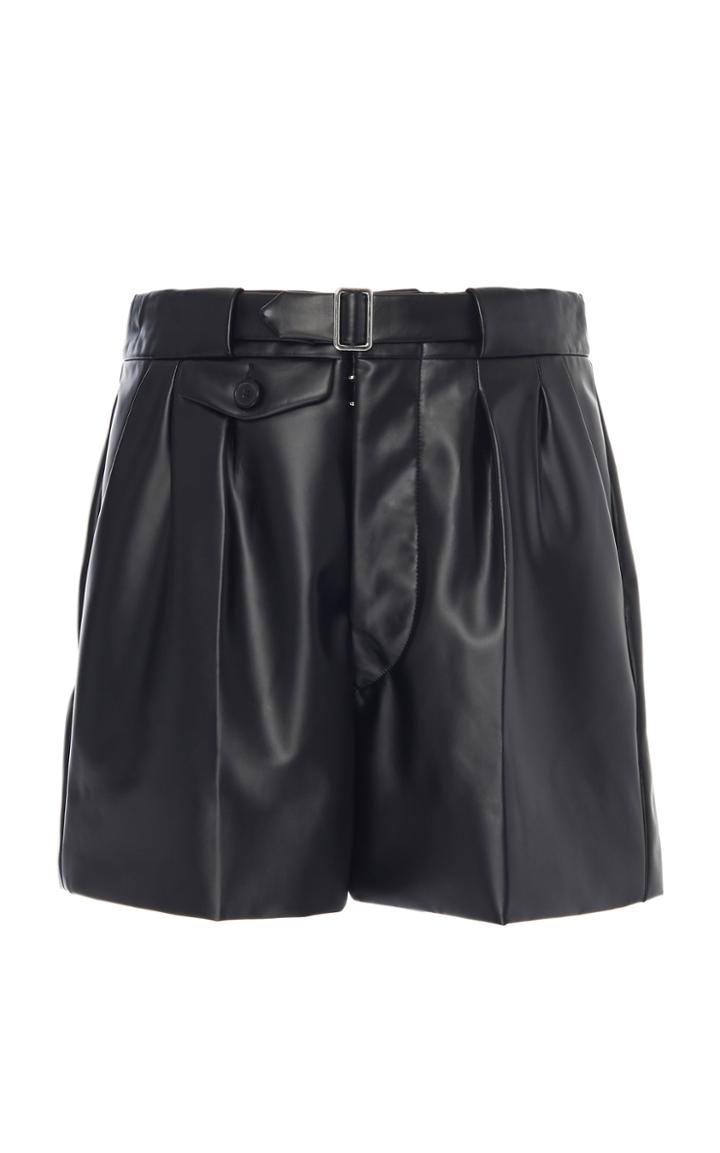 Moda Operandi Maison Margiela High-rise Vinyl-leather Shorts Size: 38