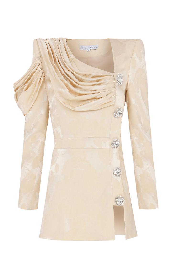 Moda Operandi Raisa Vanessa Draped Jacquered Mini Dress