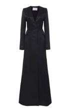 Carolina Herrera Long Sleeve Wool Twill Column Suit Gown