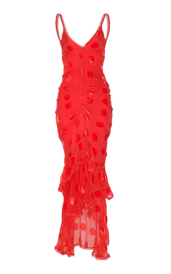 Maria Lucia Hohan Skylar Polka Dot Velvet Dress