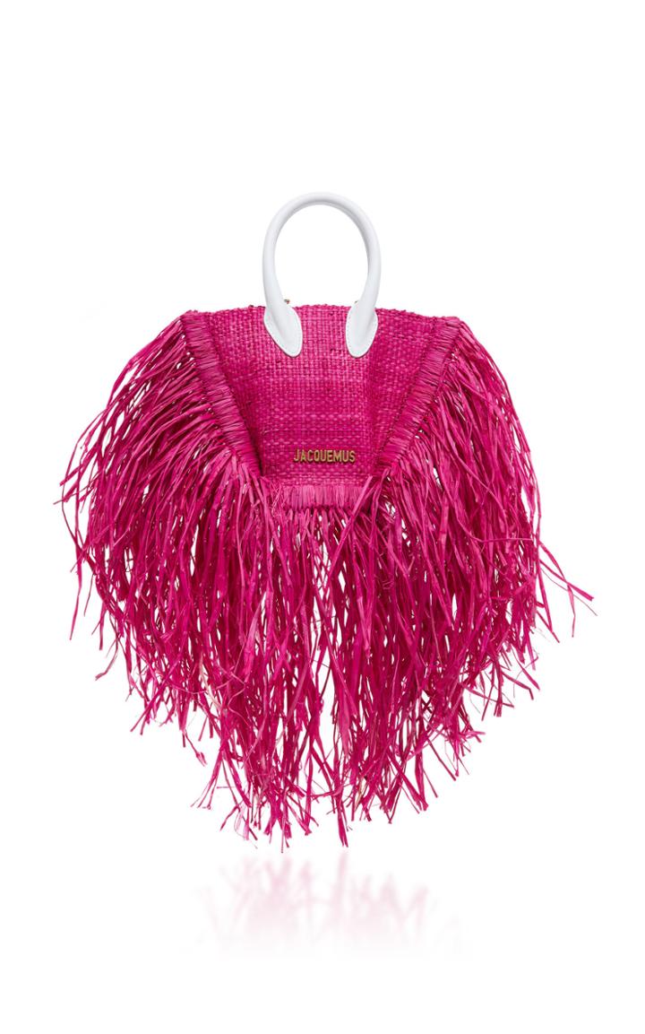 Jacquemus Le Petit Baci Fringed Straw Bag