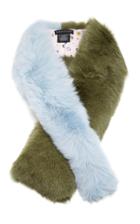Charlotte Simone Criss-cross Two-tone Fur Scarf