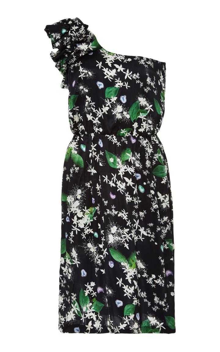 Isolda Luau Asymmetrical Ruffle Dress