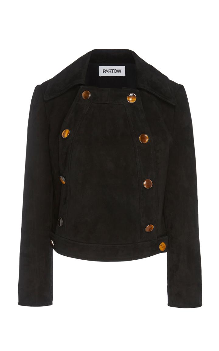 Partow Logan Button-detailed Suede Jacket