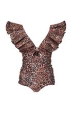Johanna Ortiz Moda Exclusive Bastille Leopard Ruffle Swimsuit Size: 0