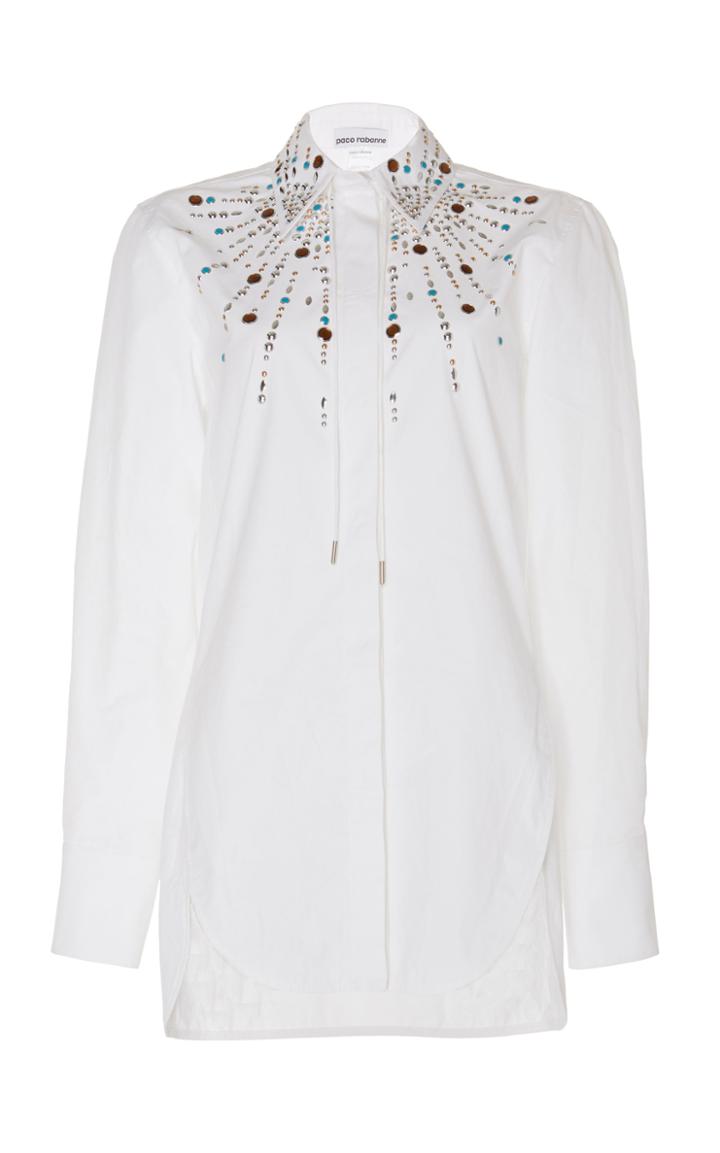 Paco Rabanne Embellished Cotton-poplin Shirt
