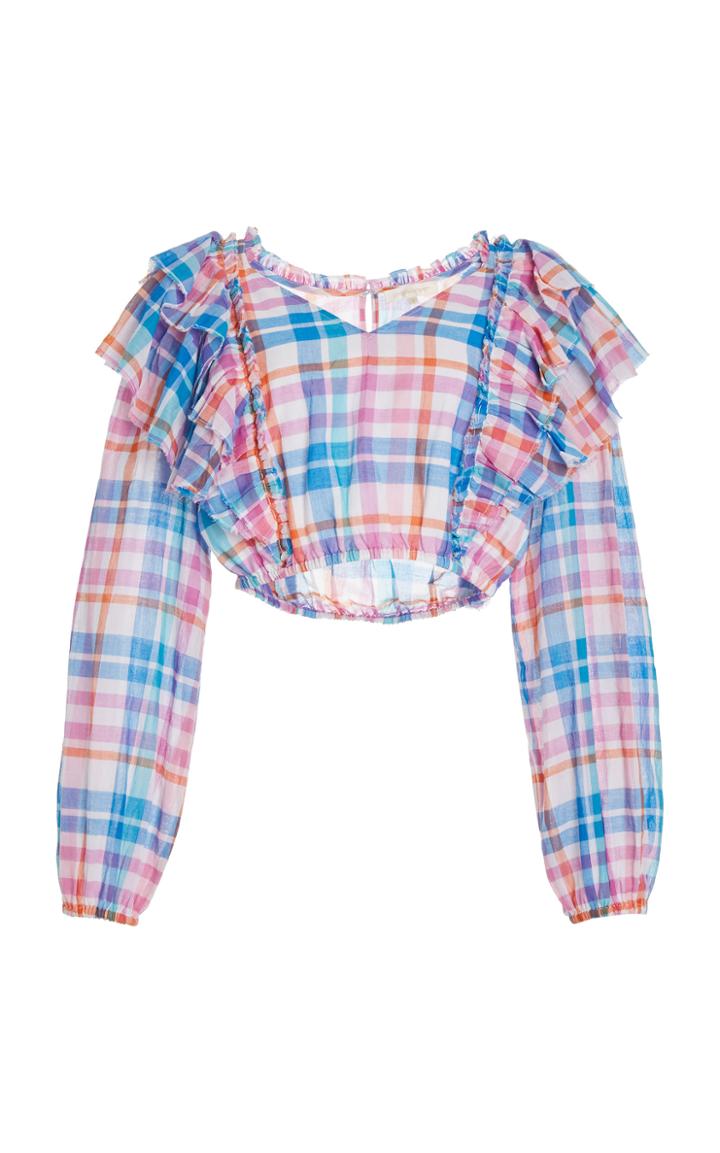 Moda Operandi Loveshackfancy Nilo Plaid Cropped Top