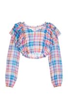 Moda Operandi Loveshackfancy Nilo Plaid Cropped Top