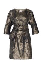 Lanvin Metallic Belted Mini Dress