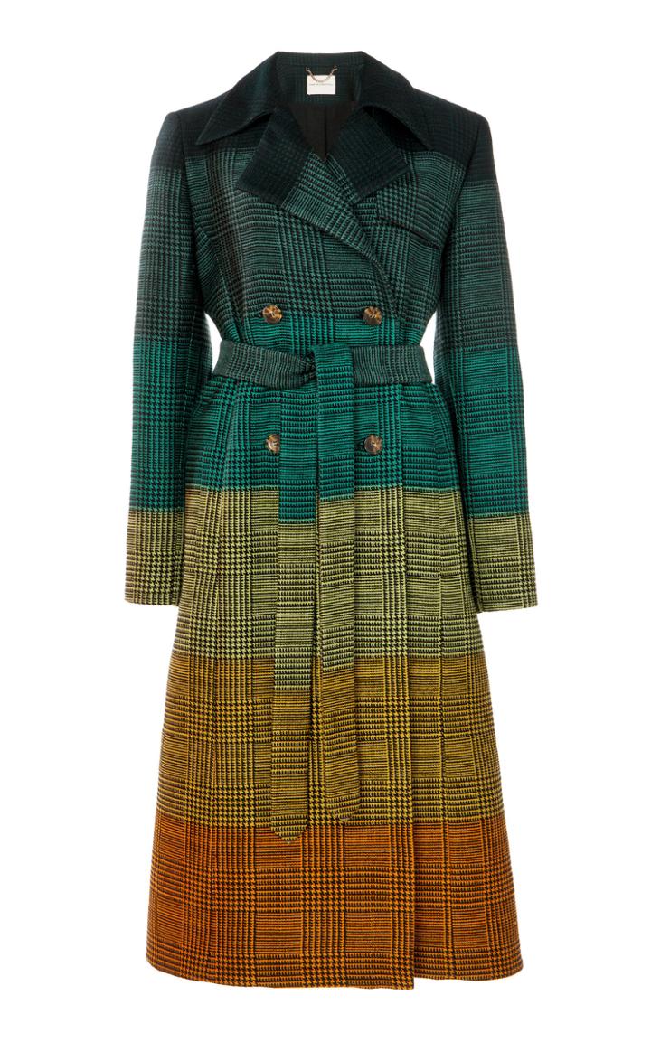 Mary Katrantzou Ombre Prince Of Wales Wool-blend Coat