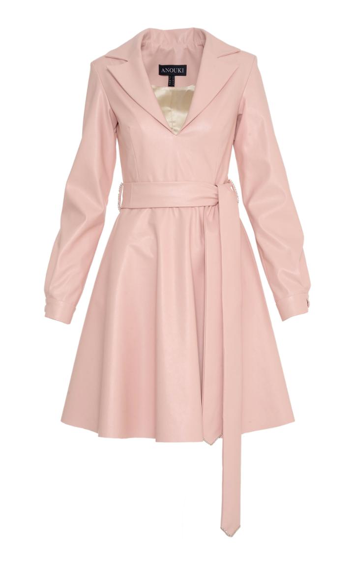 Anouki Crystal-embellished Leather-effect Dress