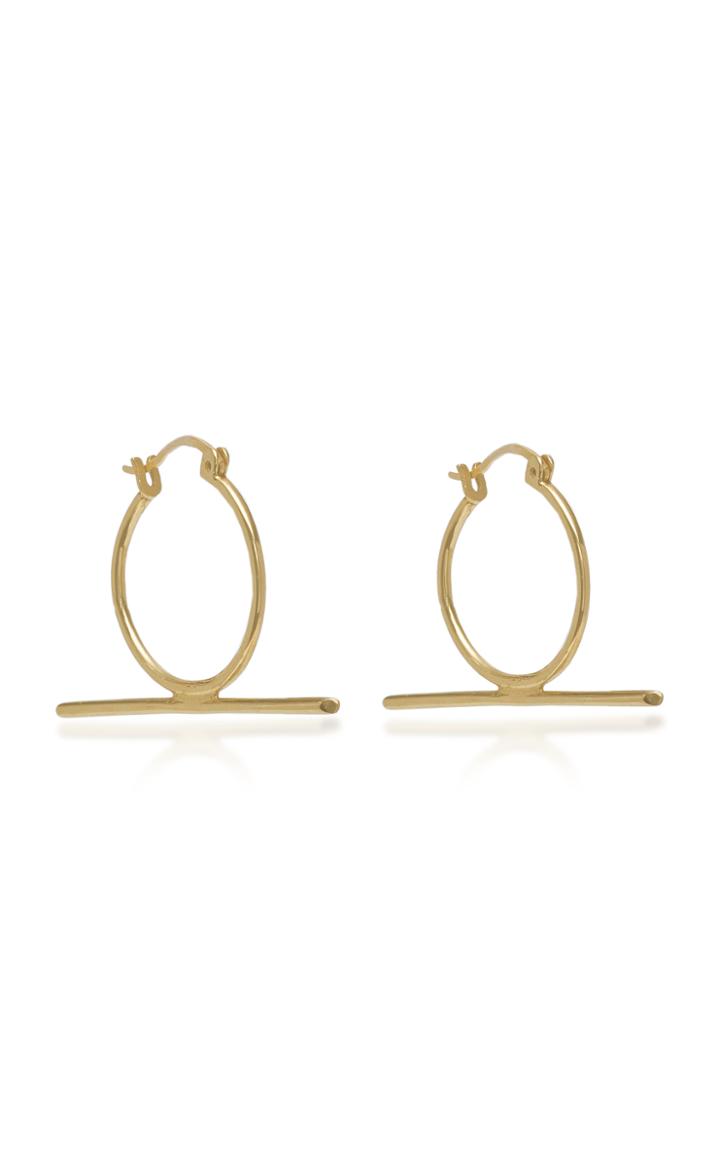 Wasson Linear Bar 14k Gold Hoop Earrings