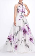 Moda Operandi Marchesa Floral Embellished Silk Gown