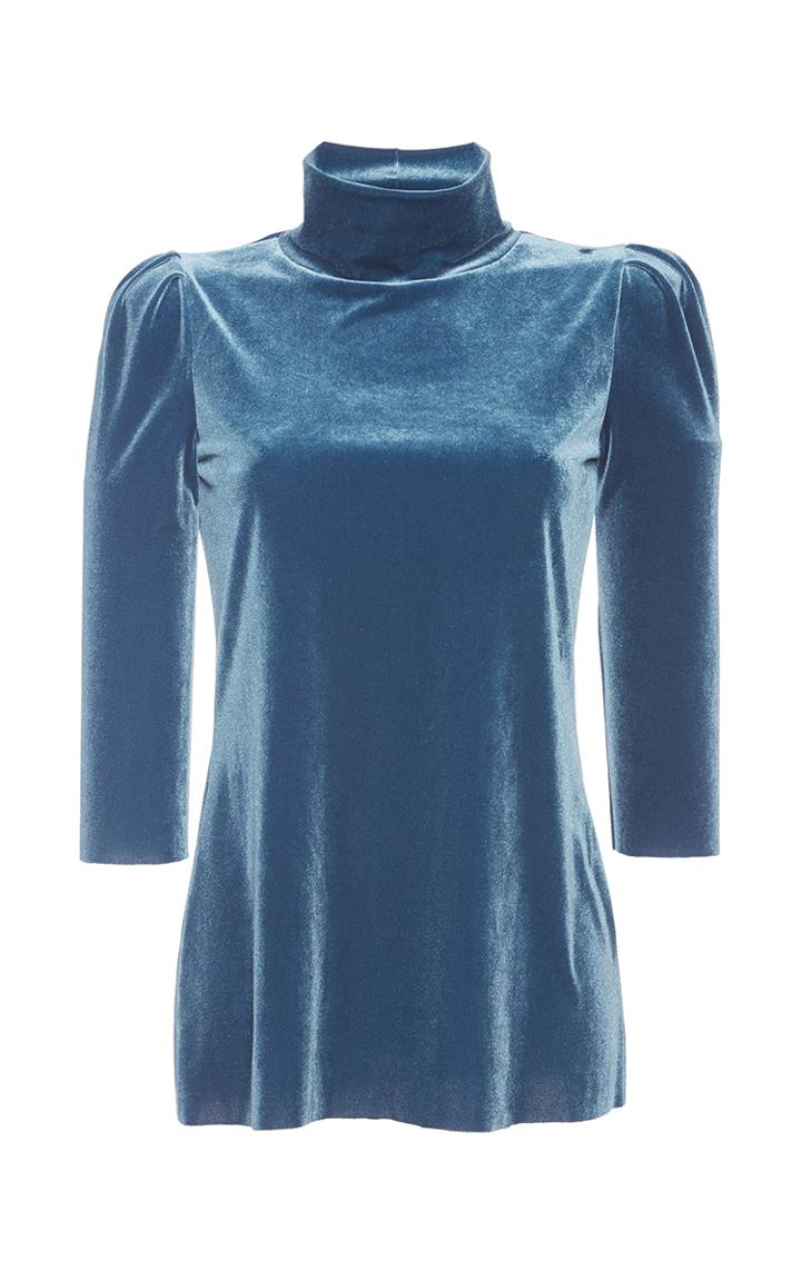 Luisa Beccaria Long-sleeved Velvet Turtleneck