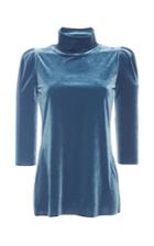 Luisa Beccaria Long-sleeved Velvet Turtleneck