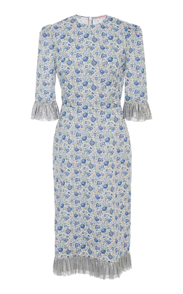 The Vampire's Wife Metallic Printed Cotton-voile Midi Dress