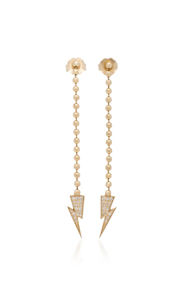 Established Lightening Bolt 18k Gold Earrings