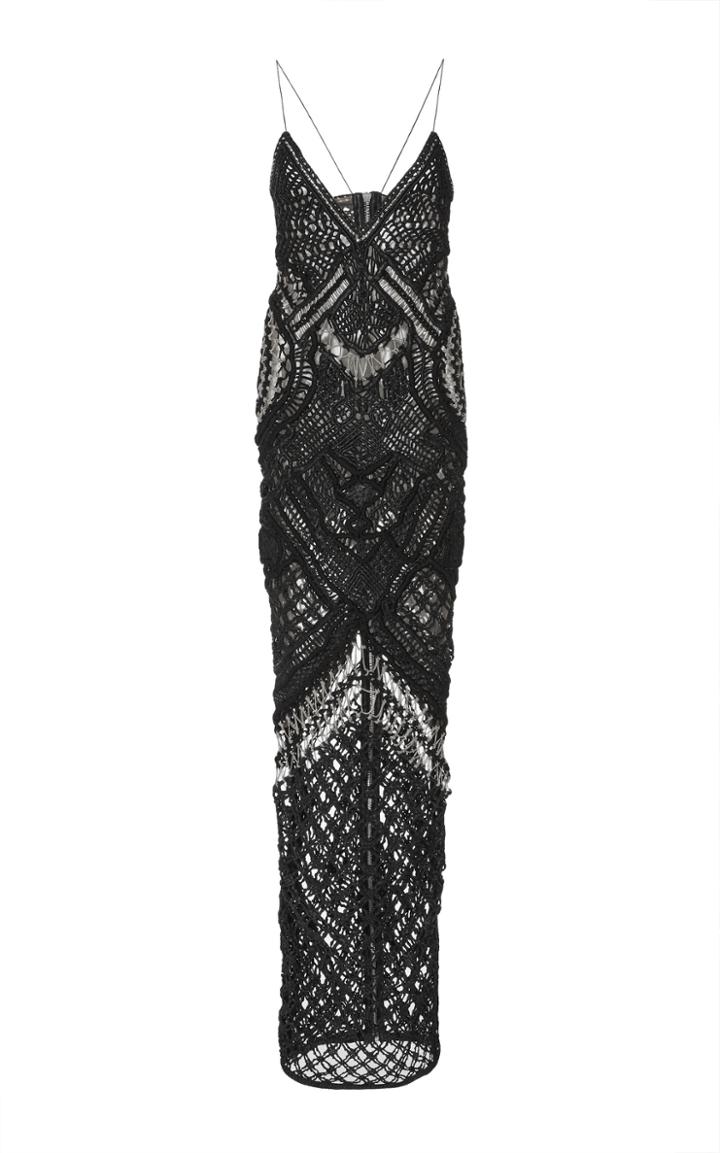 Balmain Fitted Crochet Dress