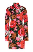 Moda Operandi Richard Quinn Floral-print Satin Turtleneck Dress Size: 6