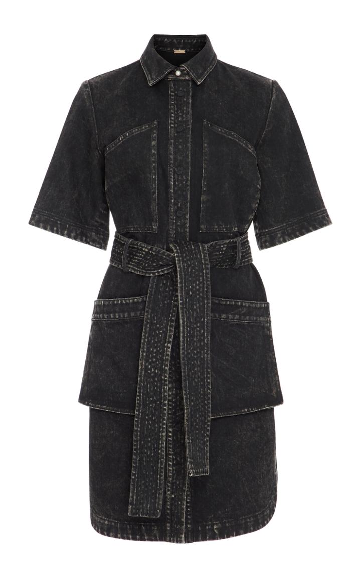 Adam Lippes Short Sleeve Belted Dress