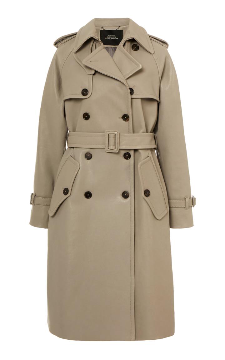 Moda Operandi Marc Jacobs Leather Trench Coat Size: Xs
