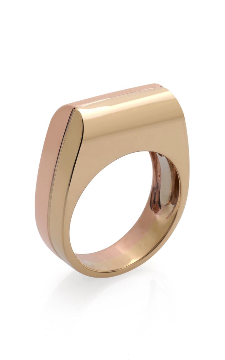 Moda Operandi Prasi 18k Pink & Yellow Gold Dois Irmos Plain Ring