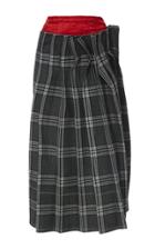 Marni Belted Plaid Virgin Wool Skirt
