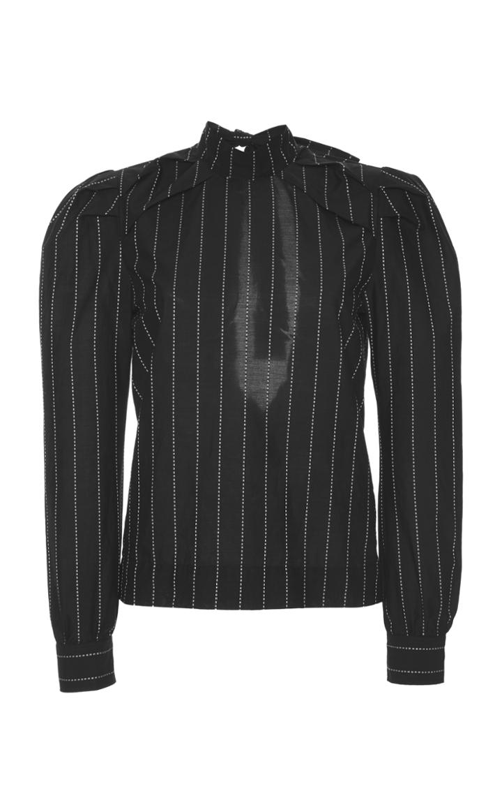 Msgm Logo Jacquard Popeline Blouse