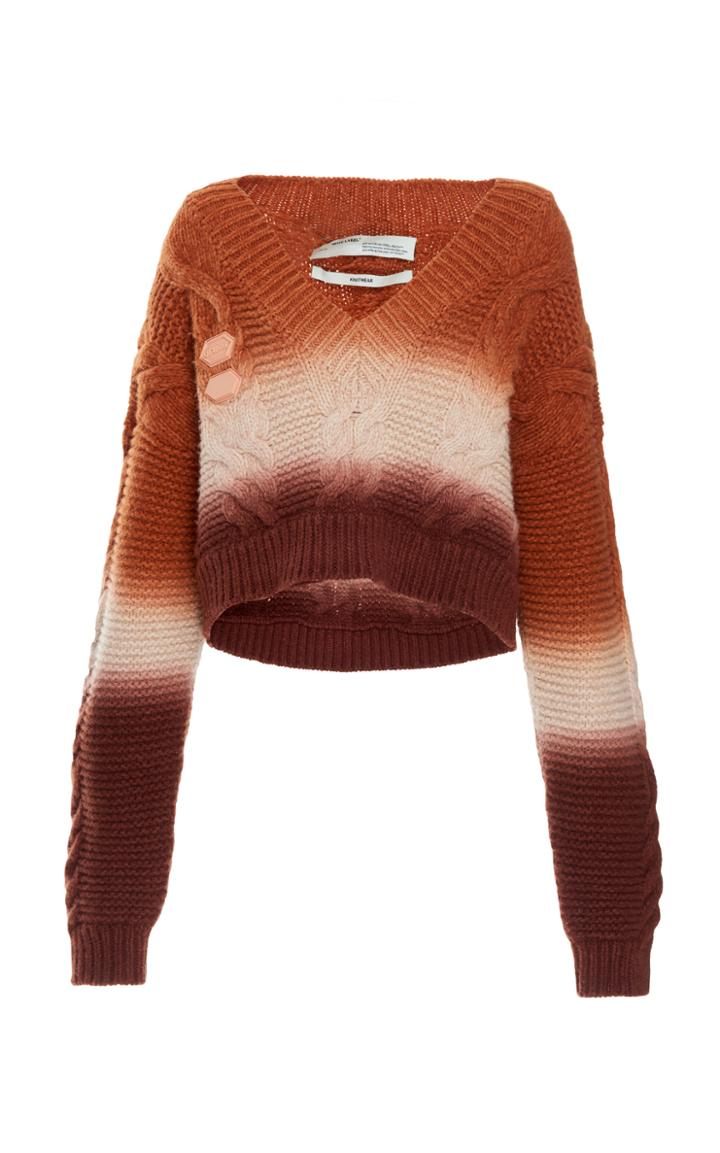 Off-white C/o Virgil Abloh Degrad Cropped Knit Sweater