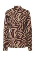 Ganni Foil Jersey Long Sleeve Top