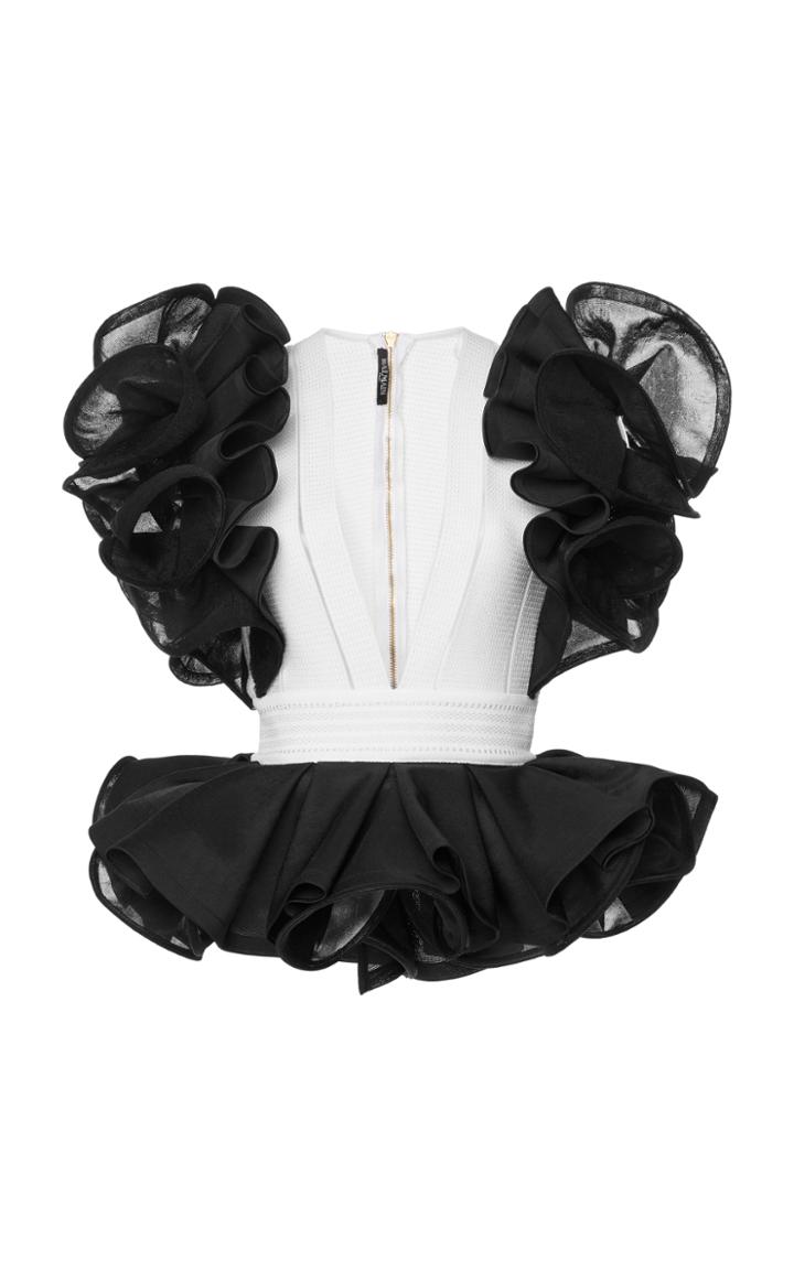 Balmain Ruffled V-neck Top