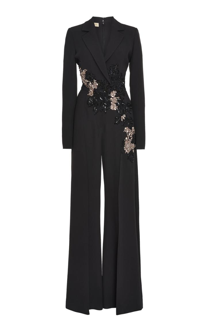 Elie Saab Sequin Embroidered Cady Jumpsuit