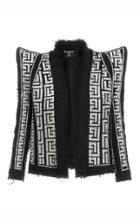 Moda Operandi Balmain Collarless Embroidered Blazer