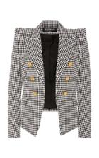 Balmain Houndstooth Cotton-blend Double-breasted Blazer