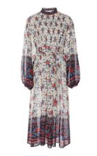 Ulla Johnson Prisma Smocked Silk-blend Midi Dress Size: 0