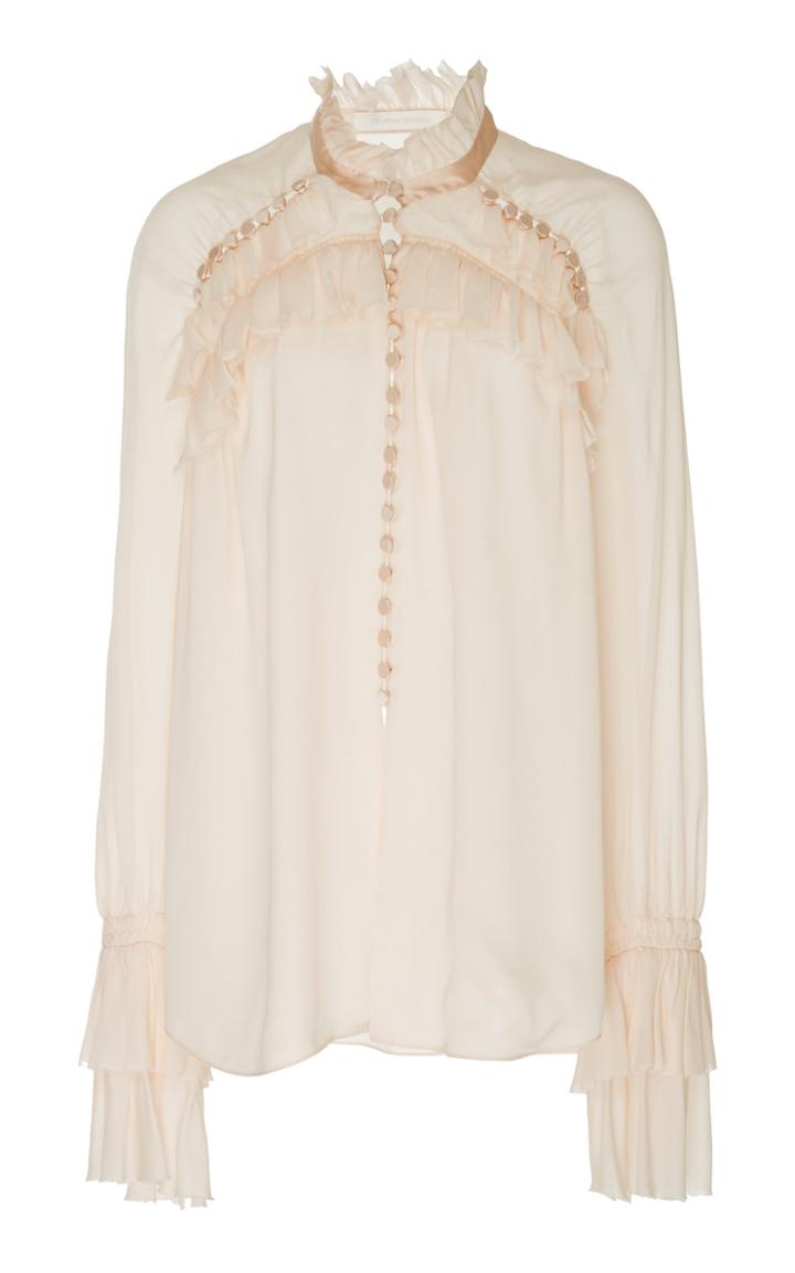 Jonathan Simkhai Chiffon Lace Button Blouse
