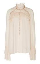 Jonathan Simkhai Chiffon Lace Button Blouse