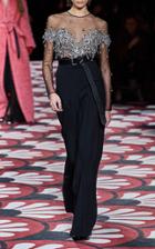 Moda Operandi Miu Miu Embellished Bodice Long Sleeved Gown